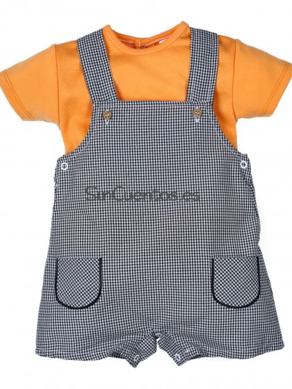 Conj vichy negro Popys Conjuntos ni&ntildeo