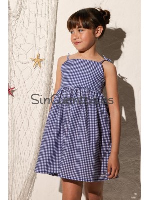 Vestido cuadros marino Ysabel Mora
